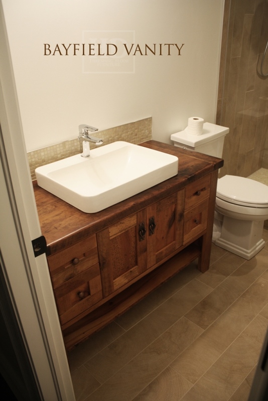 A Custom Reclaimed Wood Vanity in Toronto